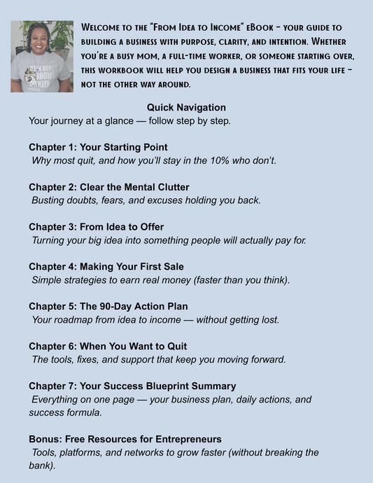 "From Idea to Income" - eBook